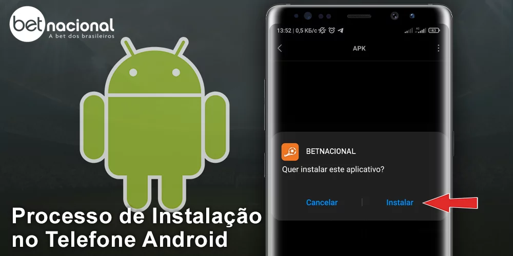 Instruções passo a passo sobre como instalar o aplicativo móvel Betnacional no Android
